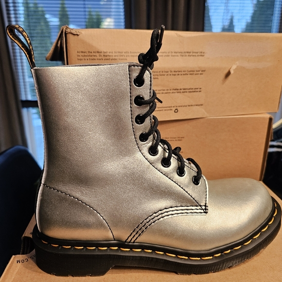 Dr. Martens Silver Metallic Boots - Picture 5 of 6